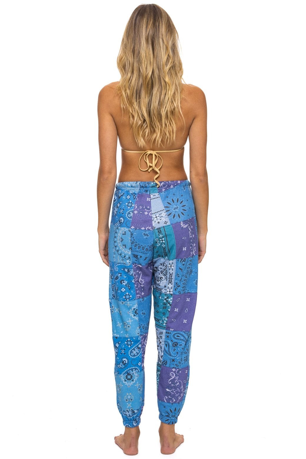 BANDANA QUILTED SWEATPANTS - BLUE - 图片 6