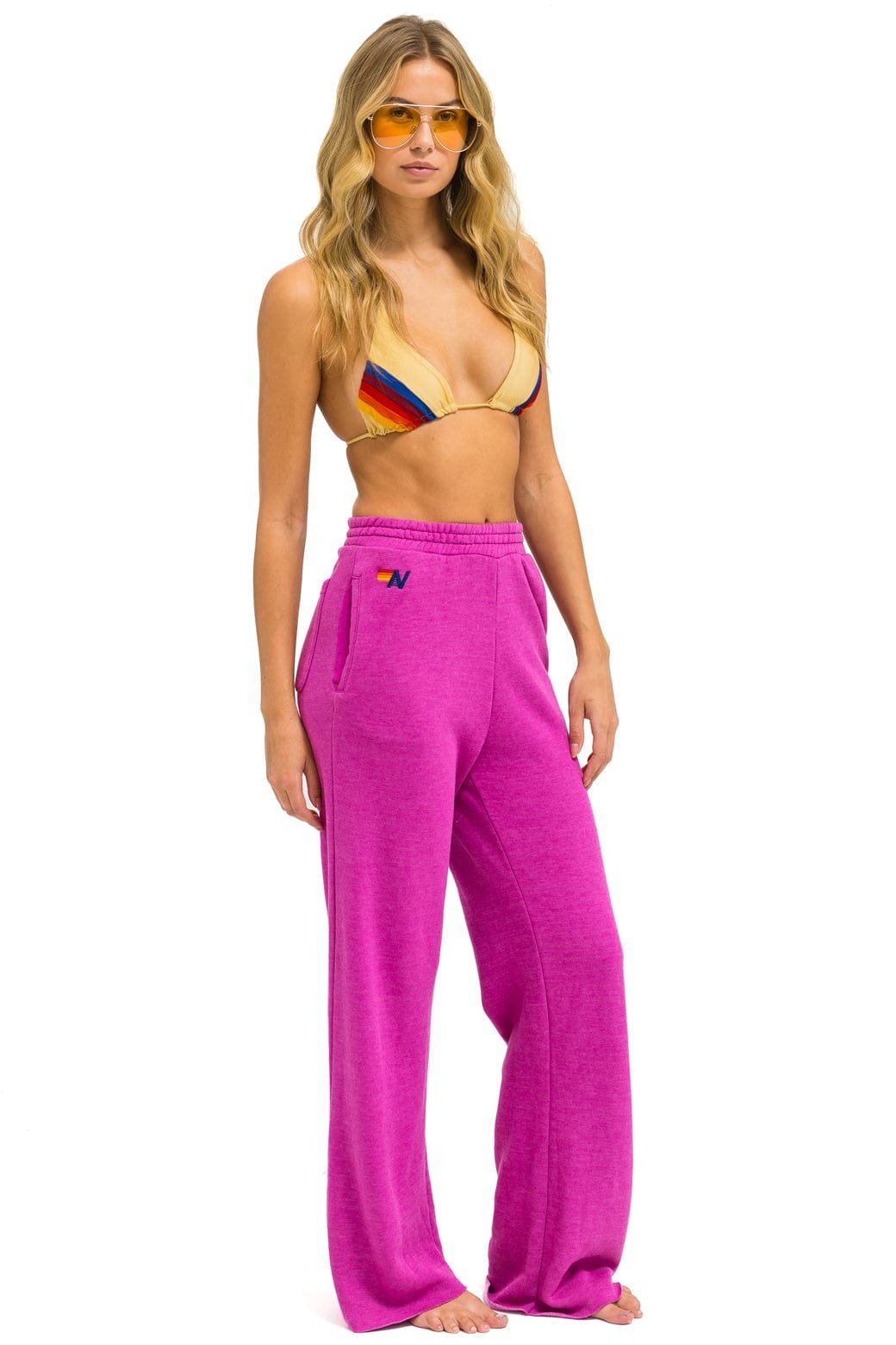 Alternative view of WIDE LEG POCKET SWEATPANTS - MAGENTA