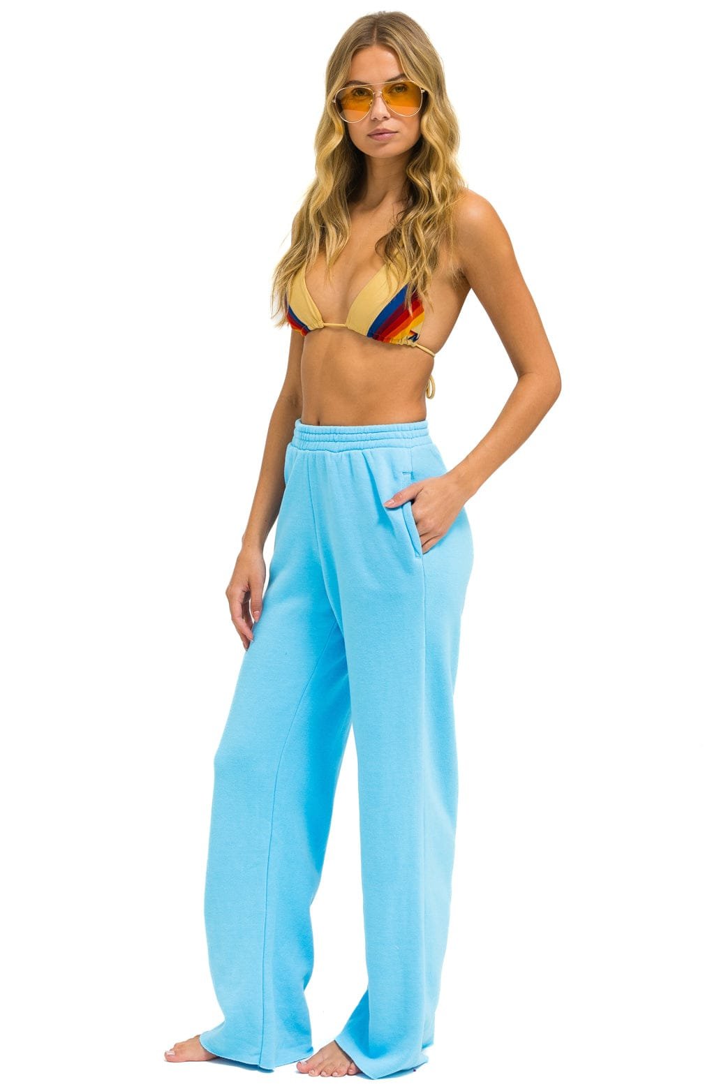 WIDE LEG POCKET SWEATPANTS - SKY - 图片 3