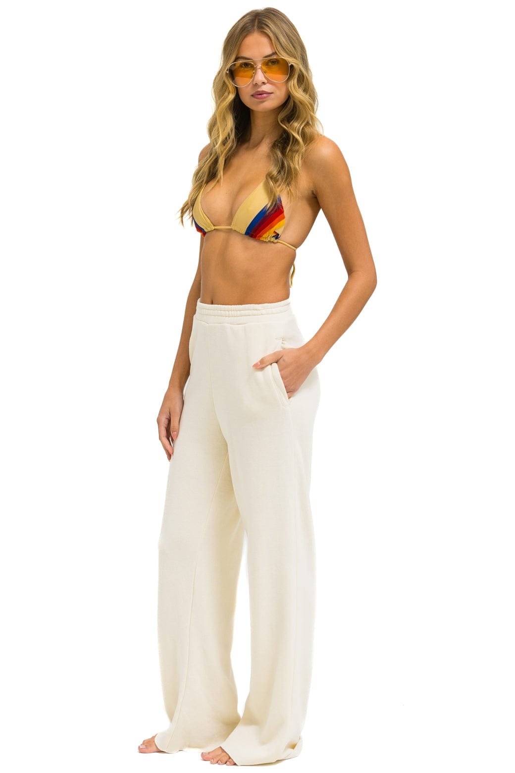 Alternative view of WIDE LEG POCKET SWEATPANTS - VINTAGE WHITE