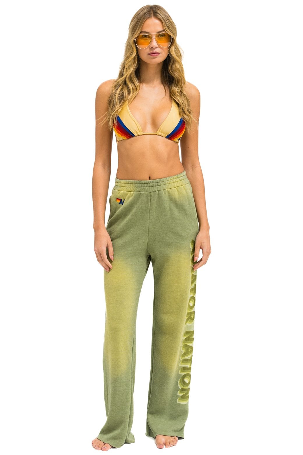 Alternative view of AN 3D WIDE LEG POCKET SWEATPANTS - FADED ARMY