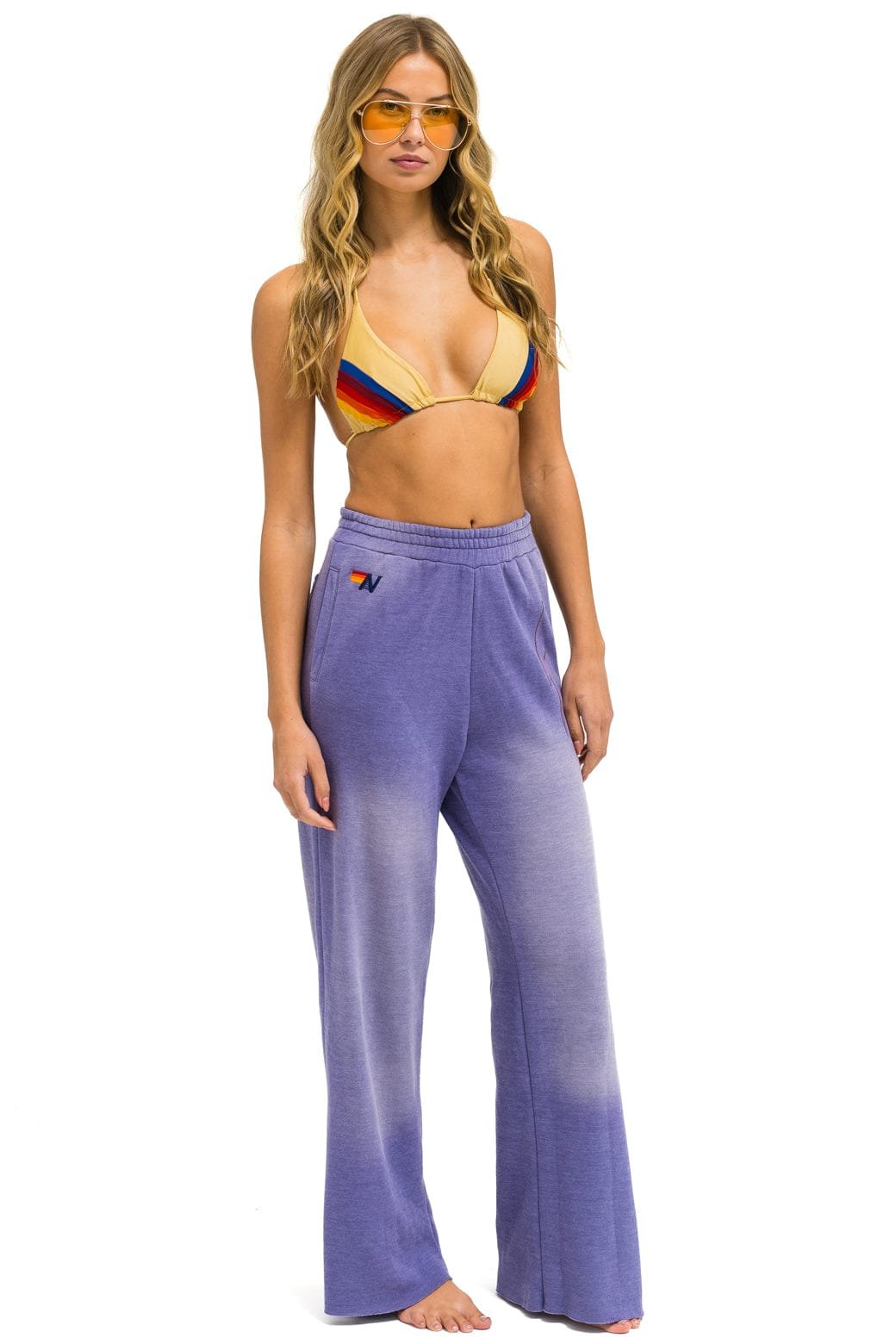 BOLT STITCH WIDE LEG POCKET SWEATPANTS - FADED GRAPE - Image 4