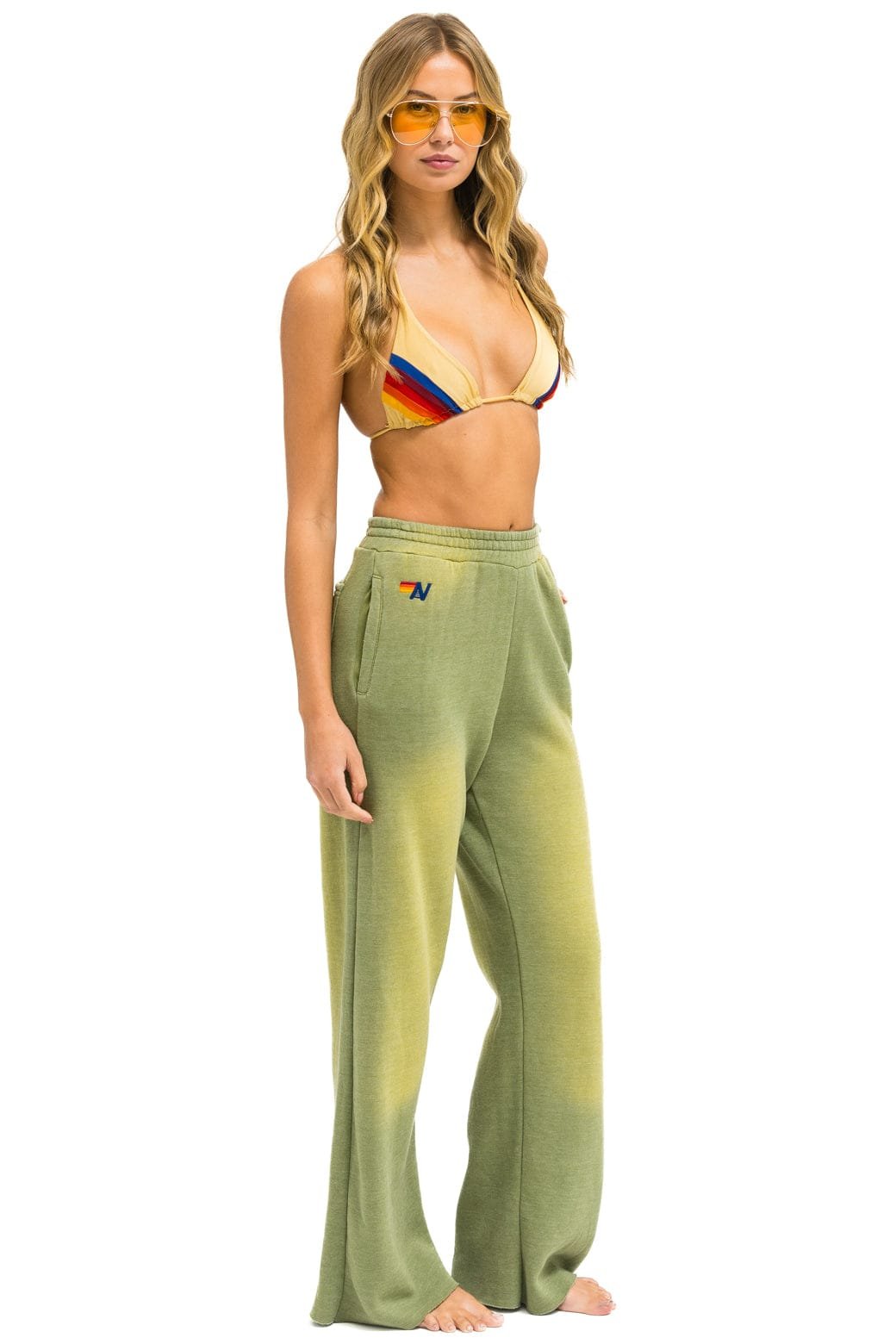 Alternative view of ESSENTIAL WIDE LEG POCKET SWEATPANTS - FADED ARMY