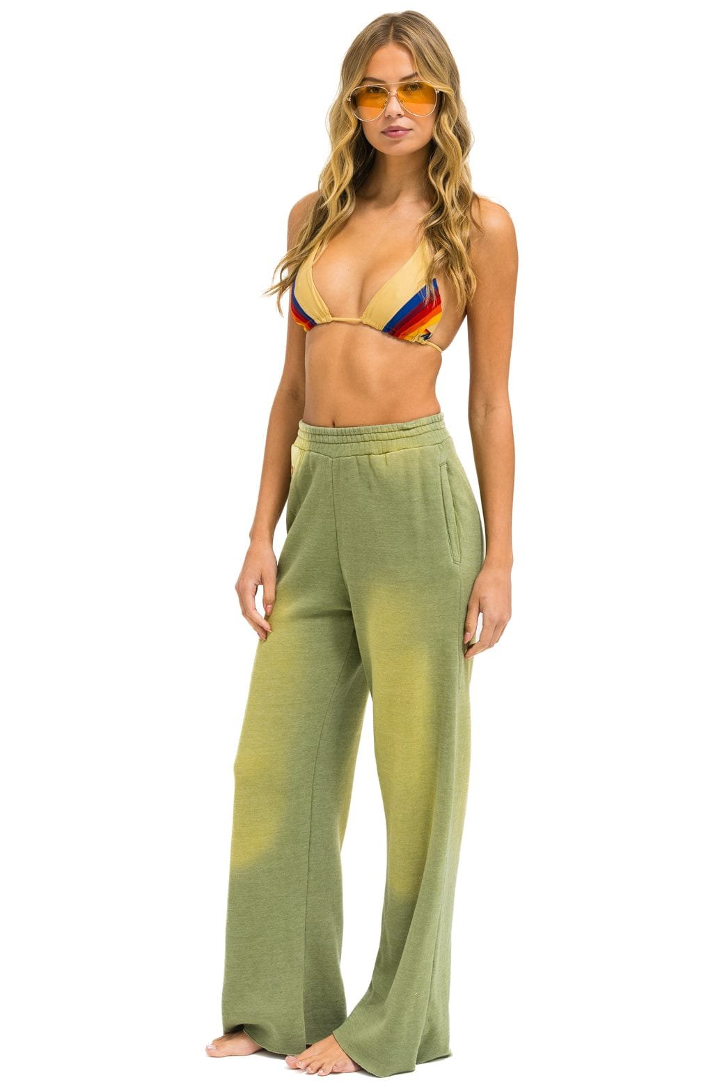 ESSENTIAL WIDE LEG POCKET SWEATPANTS - FADED ARMY - 图片 3