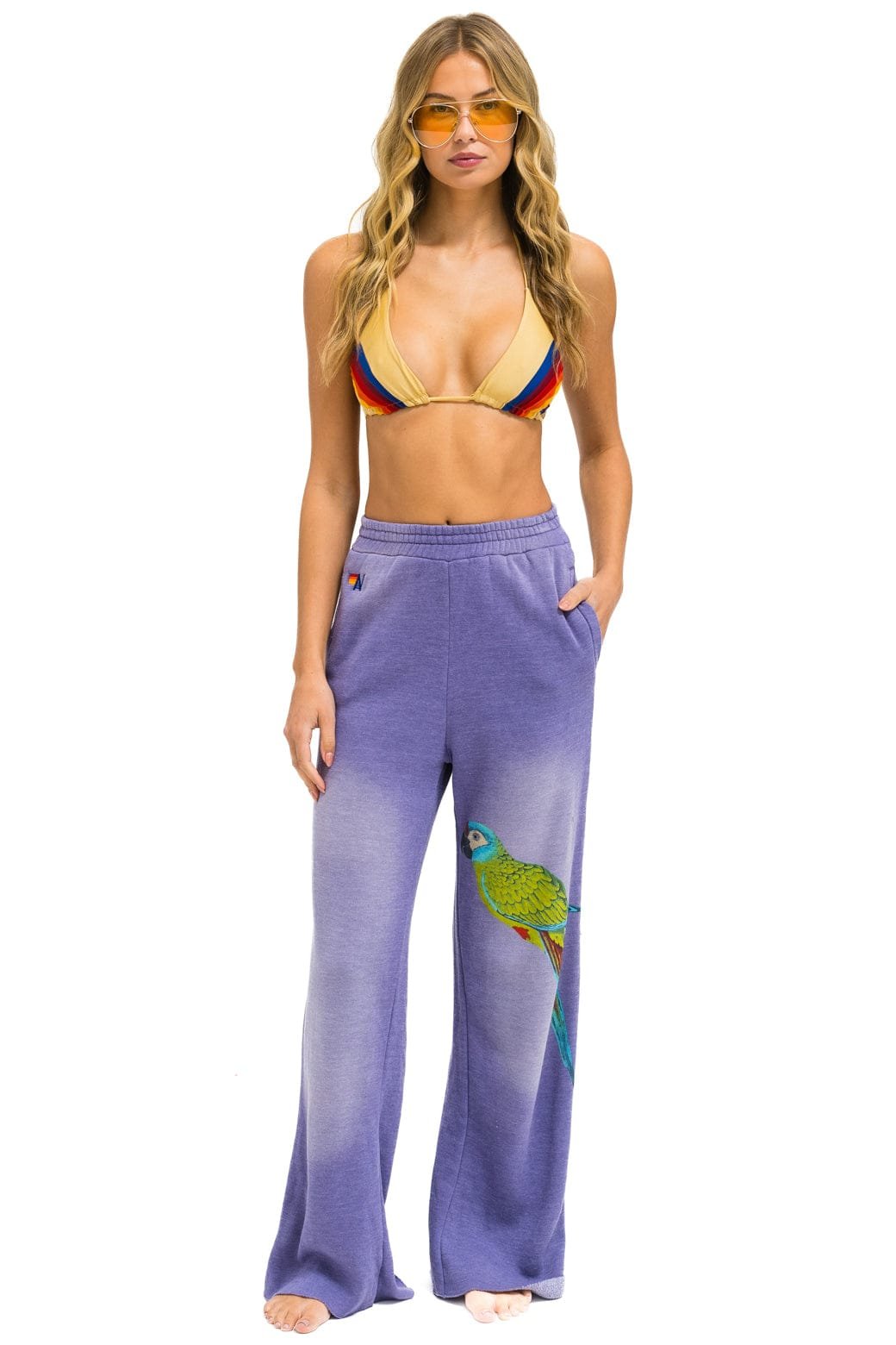 PARROT WIDE LEG POCKET SWEATPANTS - FADED GRAPE - 图片 2