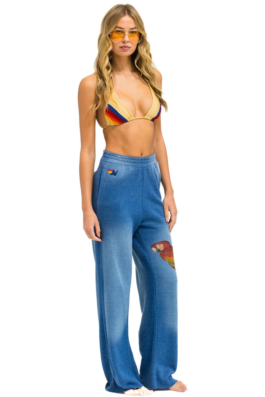 Alternative view of PARROT WIDE LEG POCKET SWEATPANTS - FADED WATER