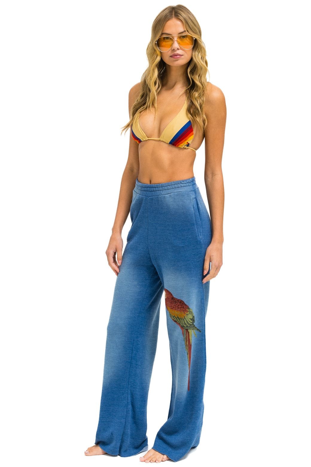 PARROT WIDE LEG POCKET SWEATPANTS - FADED WATER - 图片 3