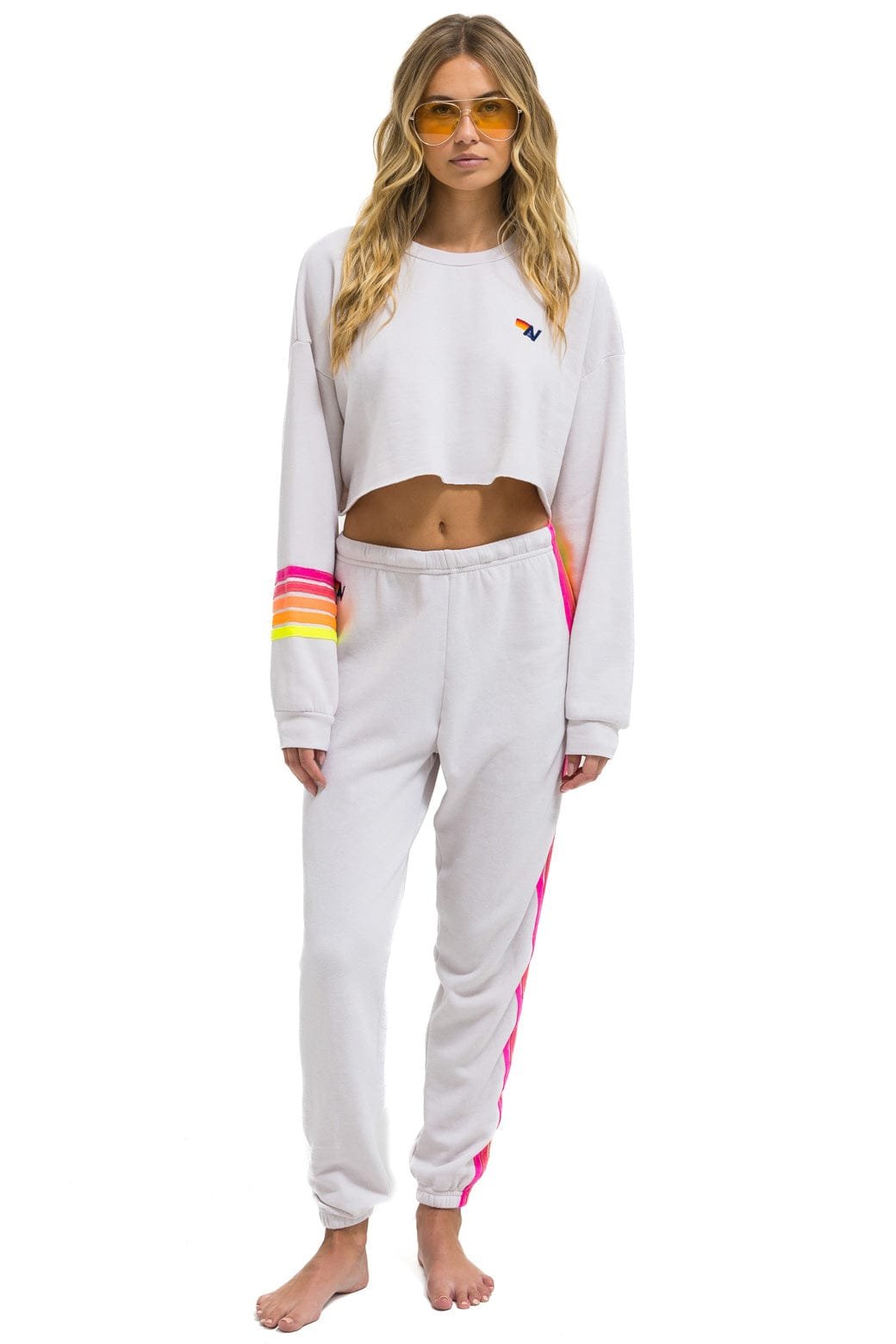 5 STRIPE SWEATPANTS - DOVE // NEON - 图片 5