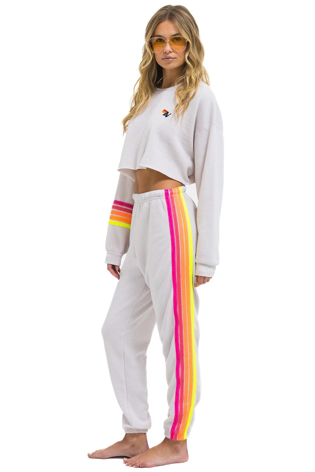 5 STRIPE SWEATPANTS - DOVE // NEON - 图片 6