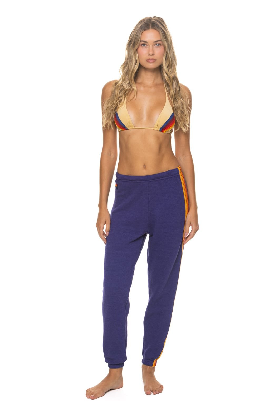 Alternative view of 5 STRIPE SWEATPANTS - DEEP PURPLE