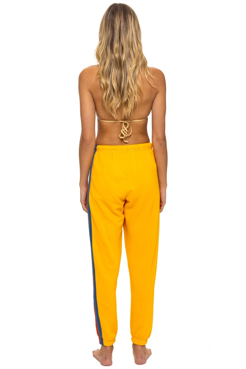 5 STRIPE SWEATPANTS - GOLD - 图片 4