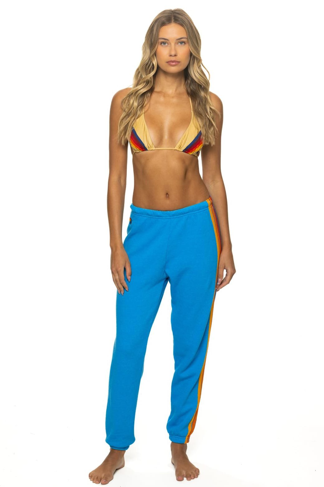 Alternative view of 5 STRIPE SWEATPANTS - NEON BLUE