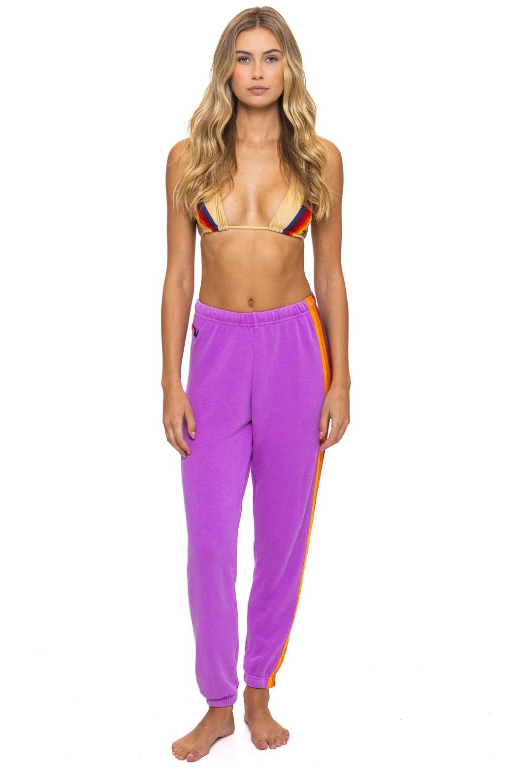 Alternative view of 5 STRIPE SWEATPANTS - NEON PURPLE