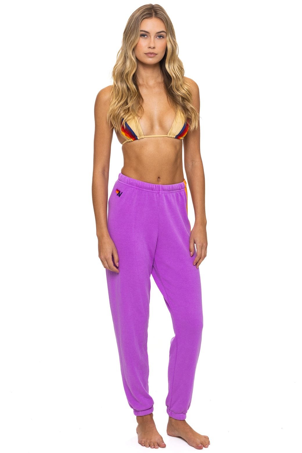 5 STRIPE SWEATPANTS - NEON PURPLE - 图片 3