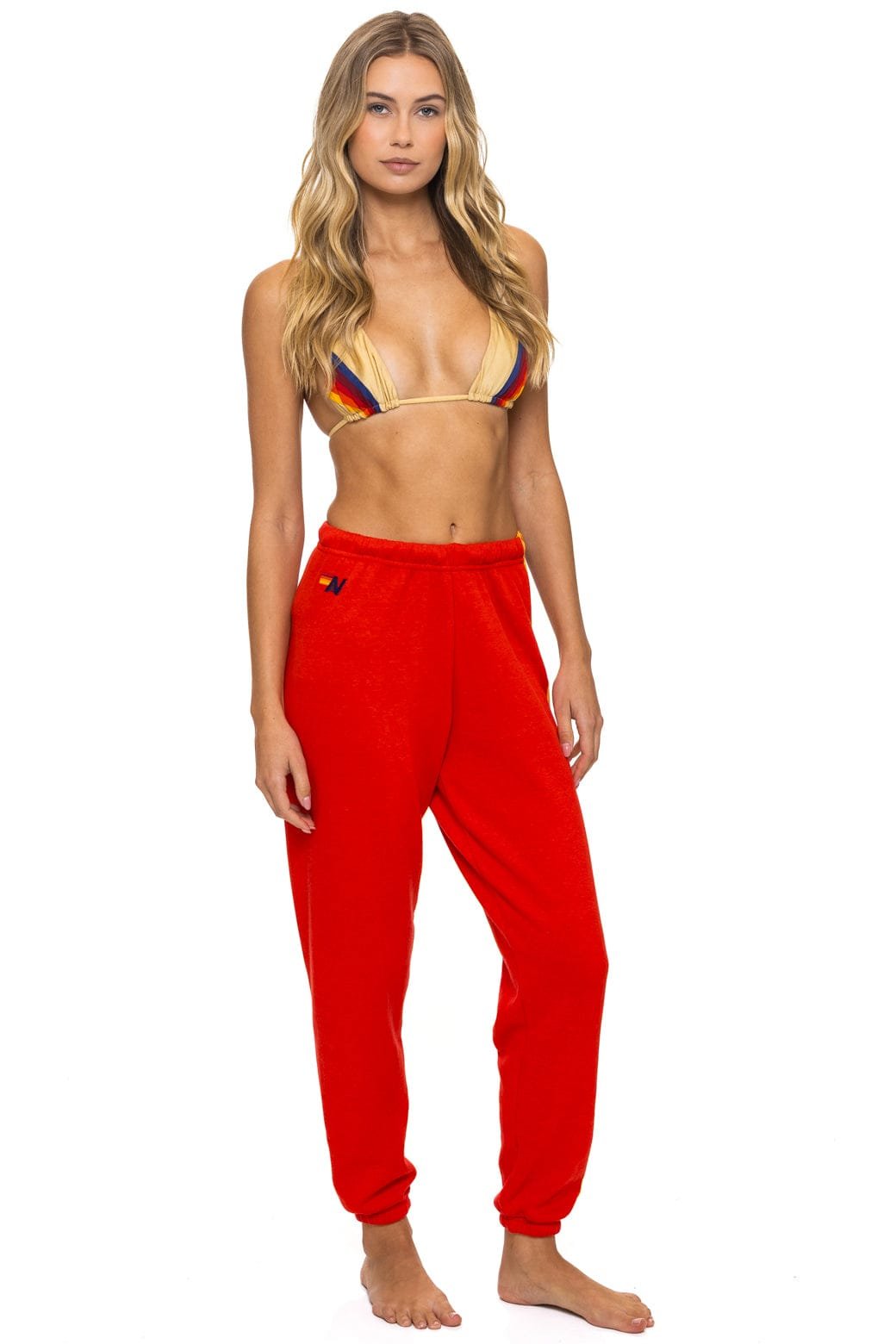 5 STRIPE SWEATPANTS - RED - 图片 3