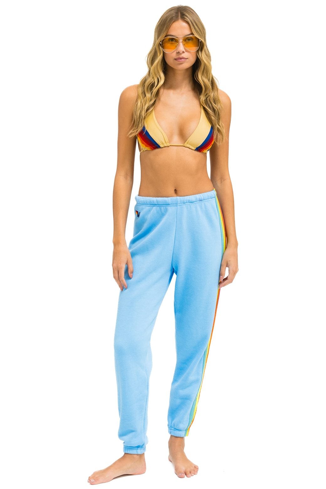 Alternative view of 5 STRIPE SWEATPANTS - SKY // RAINBOW