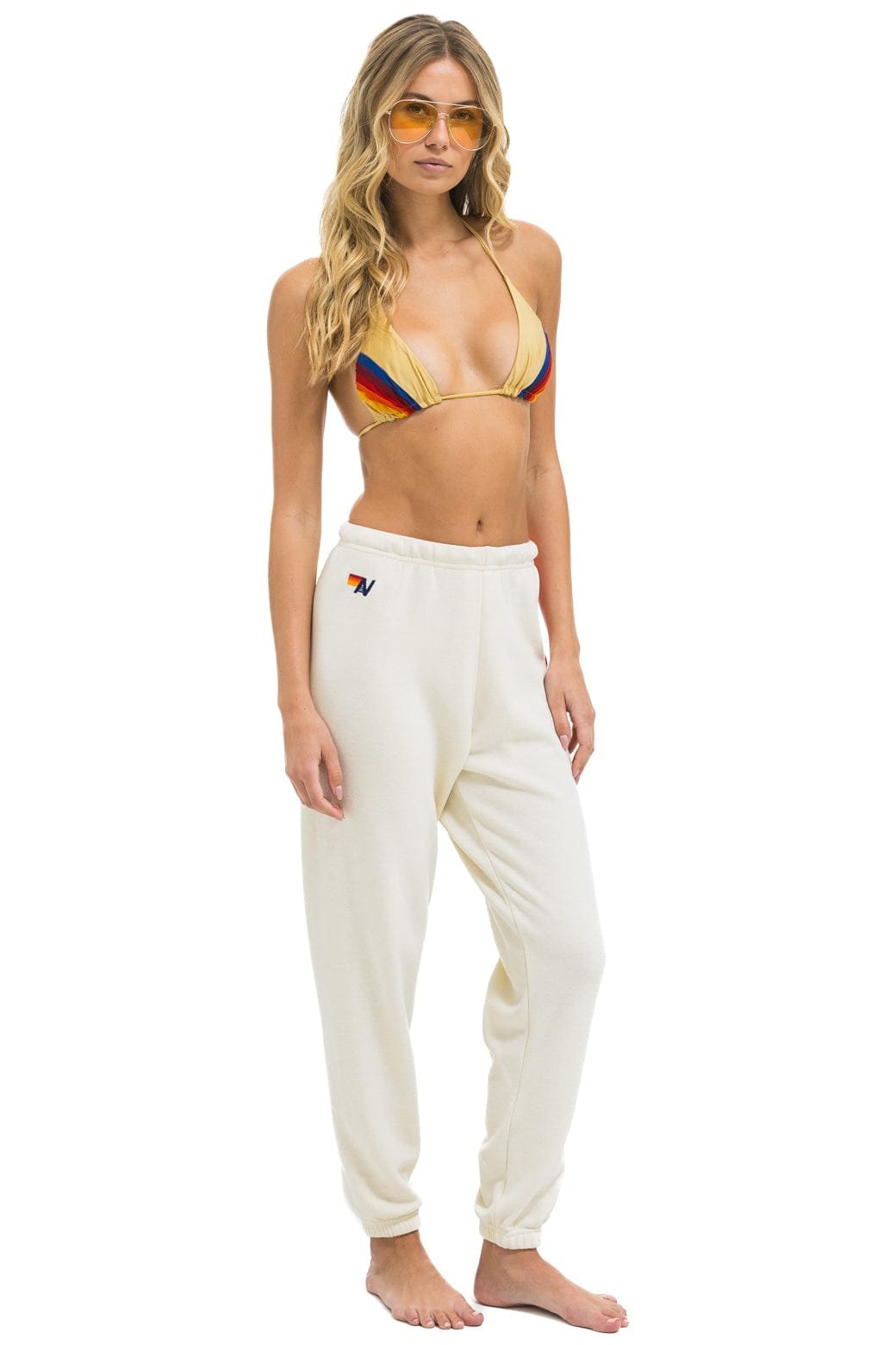 5 STRIPE SWEATPANTS - VINTAGE WHITE // NEON - 图片 5