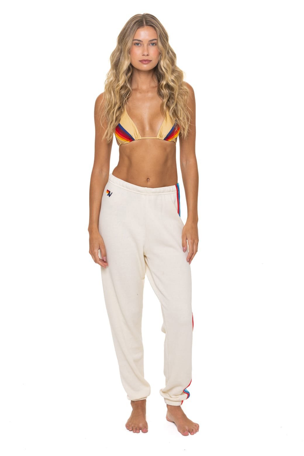Alternative view of WOMEN'S 5 STRIPE AMERICA SWEATPANTS - VINTAGE WHITE // USA