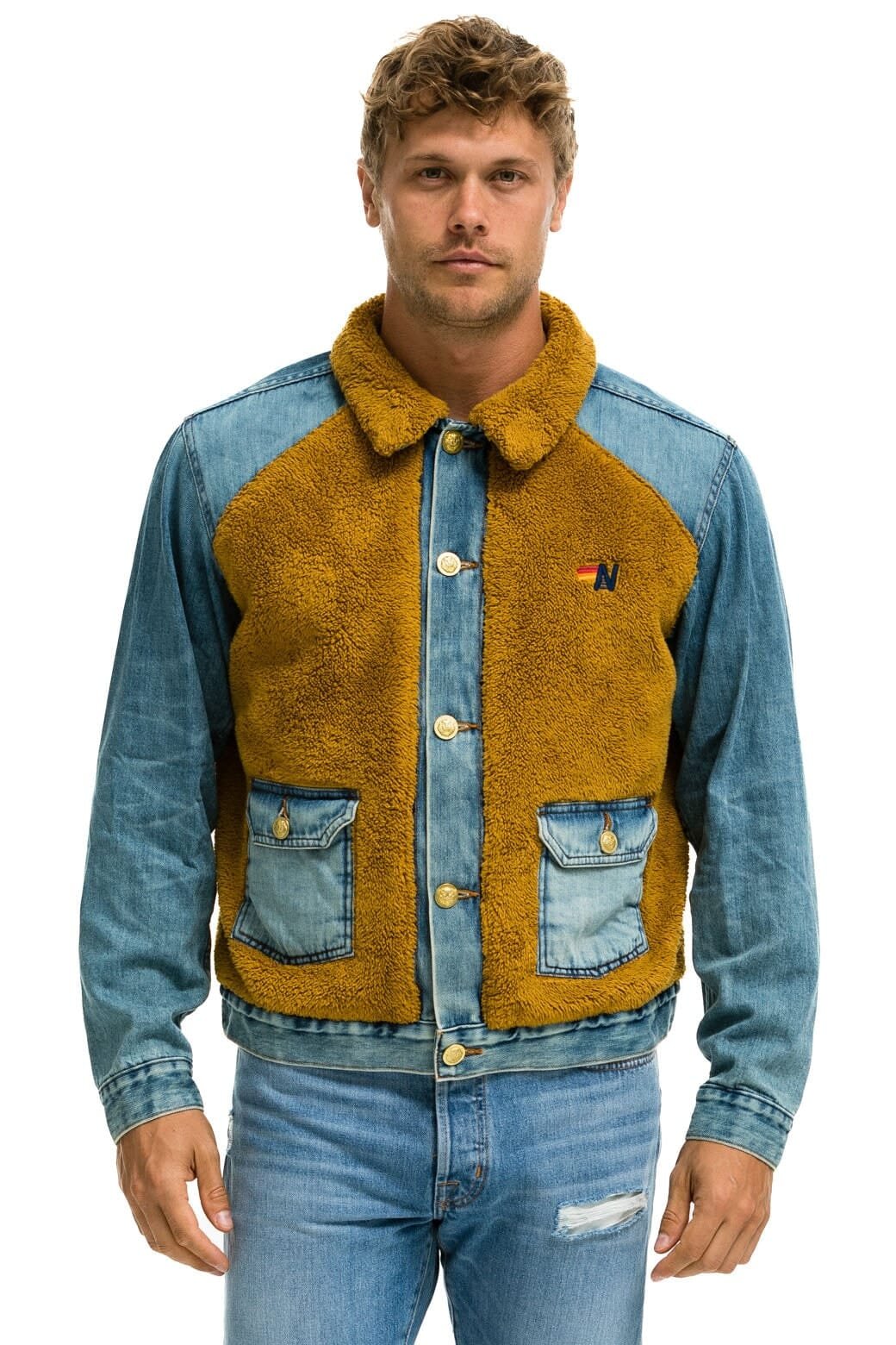 Alternative view of ASPEN SHERPA UNISEX DENIM JACKET - MEDIUM VINTAGE