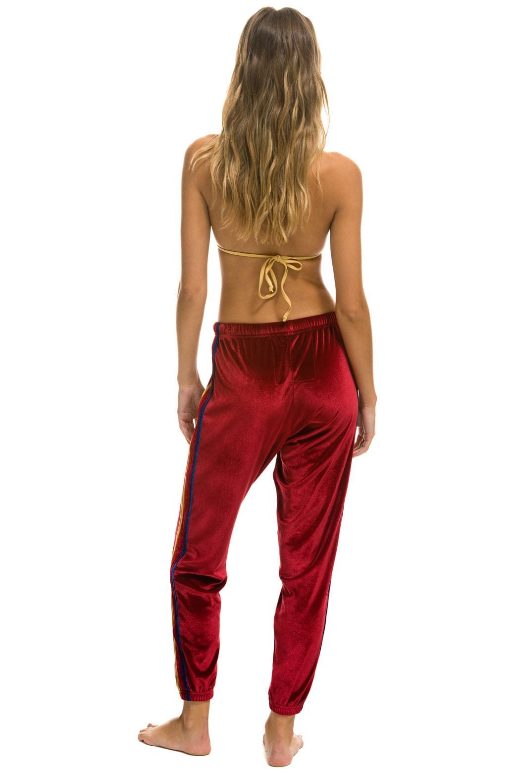 CLASSIC VELVET SWEATPANTS - RED - Image 4
