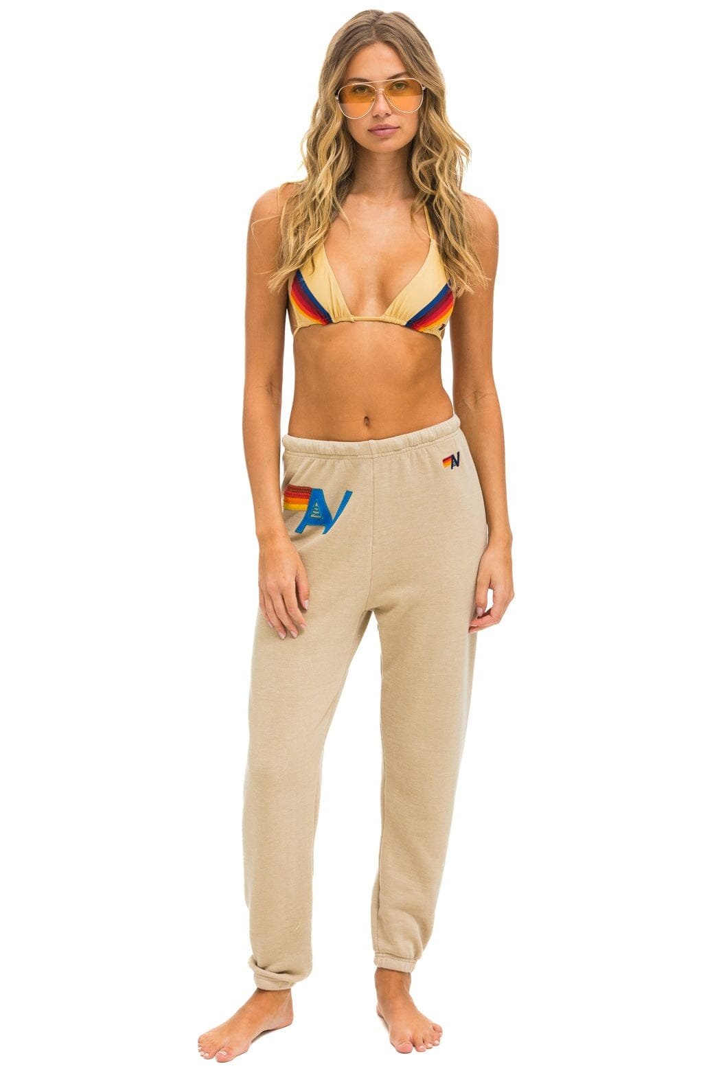 LOGO STITCH SWEATPANTS - SAND - 图片 2