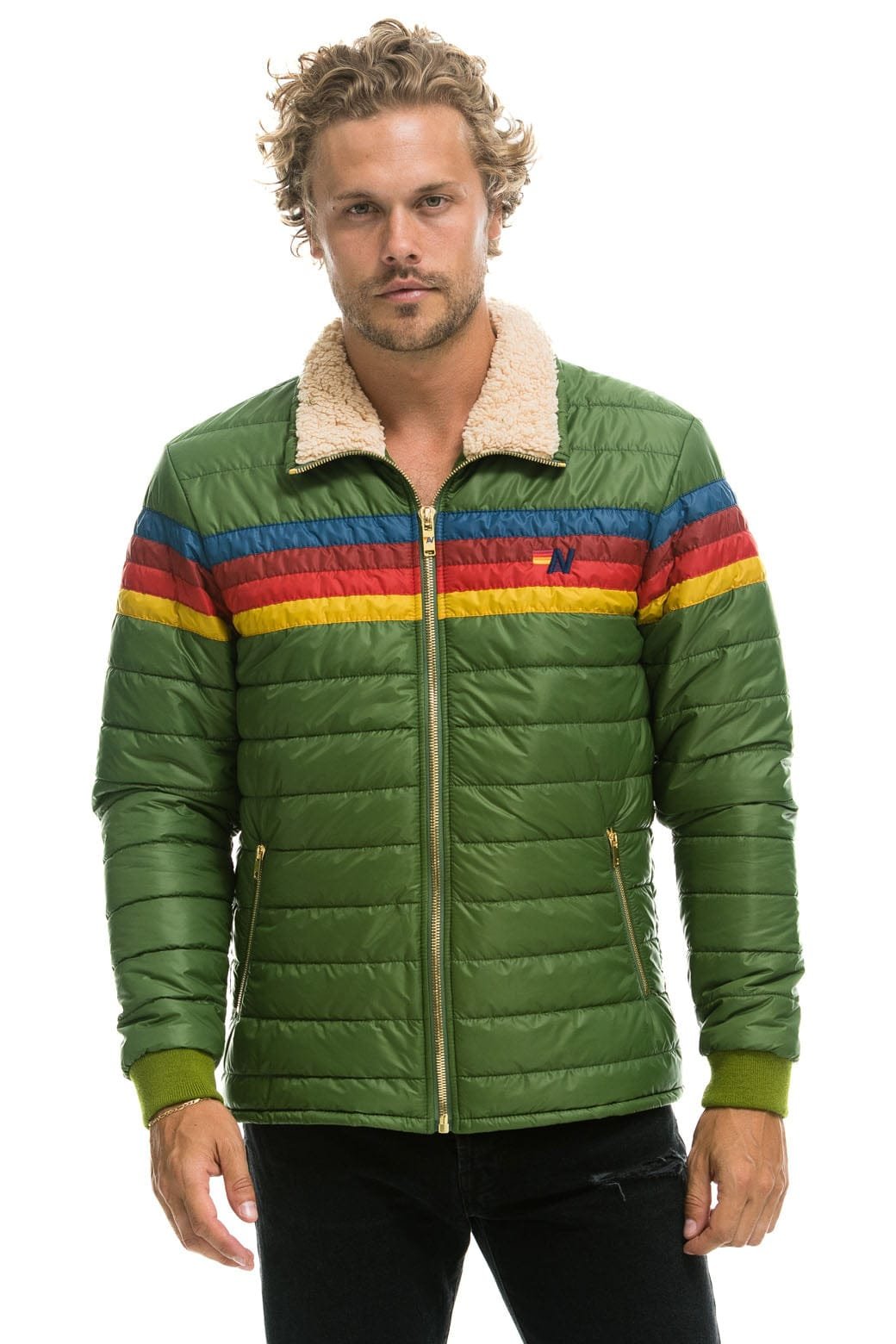 Alternative view of 4 STRIPE JACKET - GARDEN GREEN