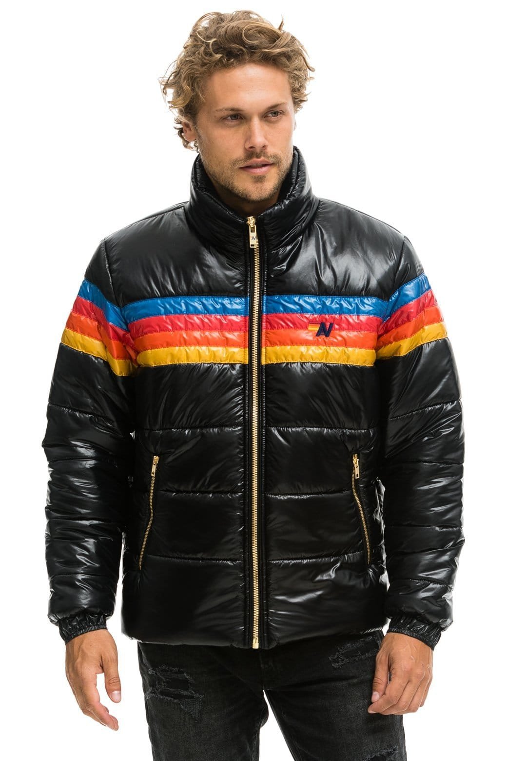 Alternative view of 4 STRIPE LUXE TRAVELER JACKET - GLOSSY BLACK
