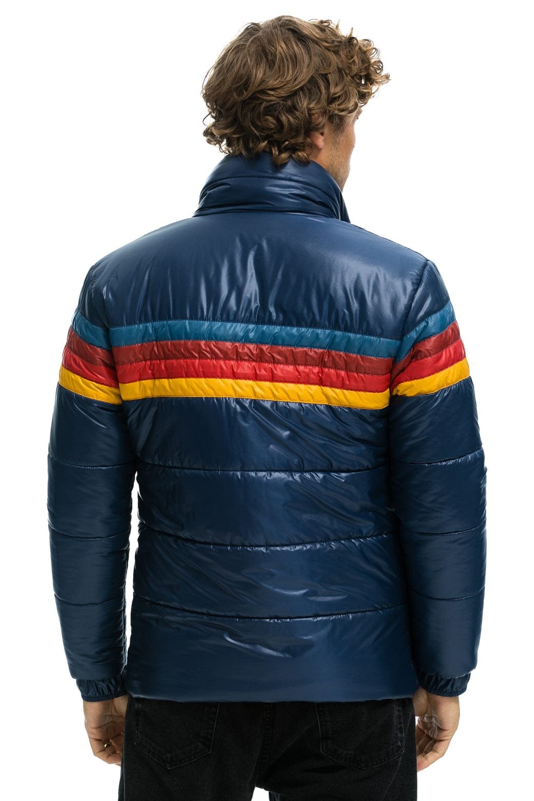 4 STRIPE LUXE TRAVELER JACKET - GLOSSY DEEP BLUE - 图片 5