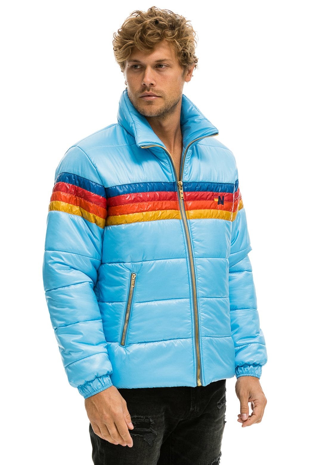 Alternative view of 4 STRIPE LUXE TRAVELER JACKET - GLOSSY SKY