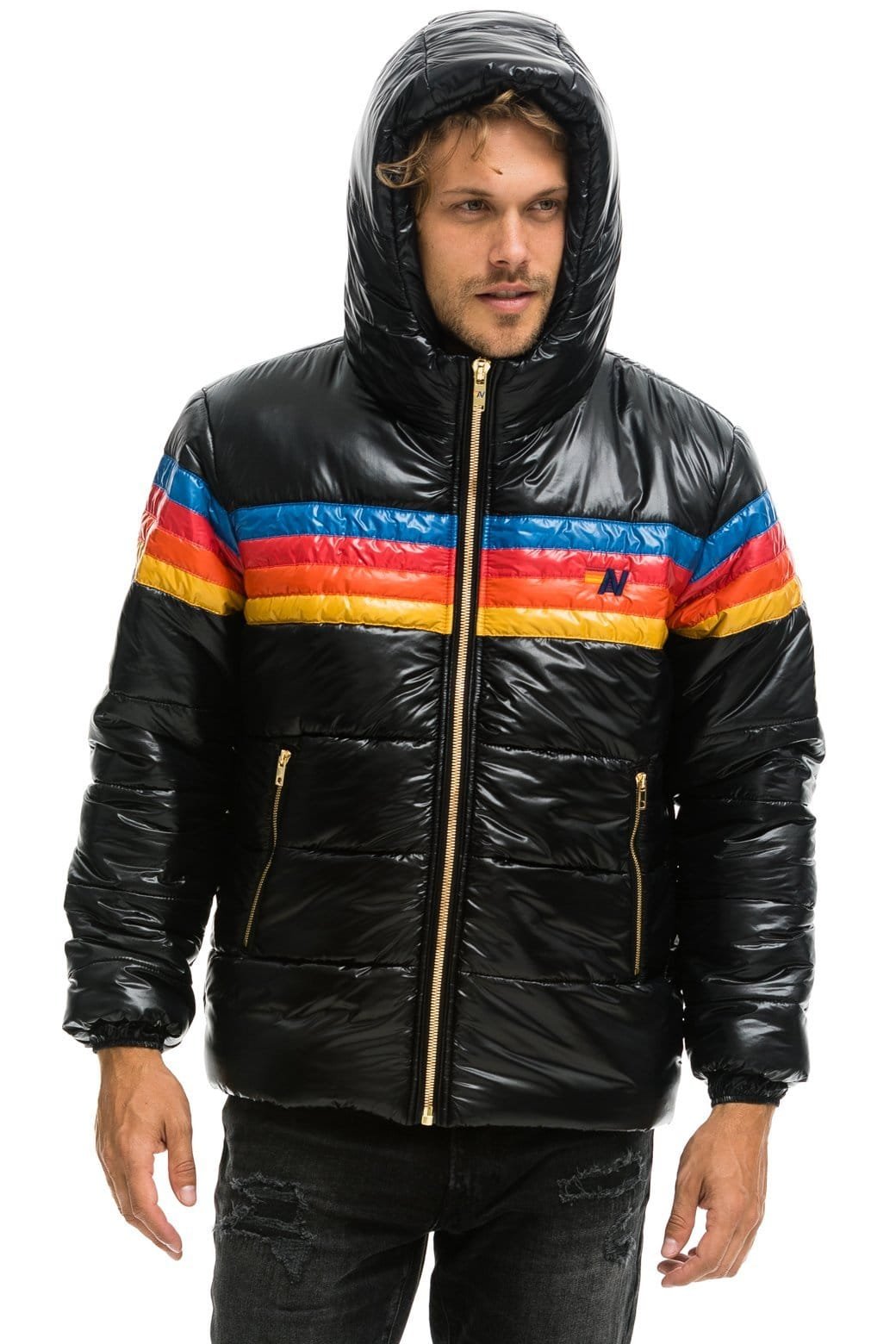 4 STRIPE LUXE TREKKER JACKET - GLOSSY BLACK - 图片 4