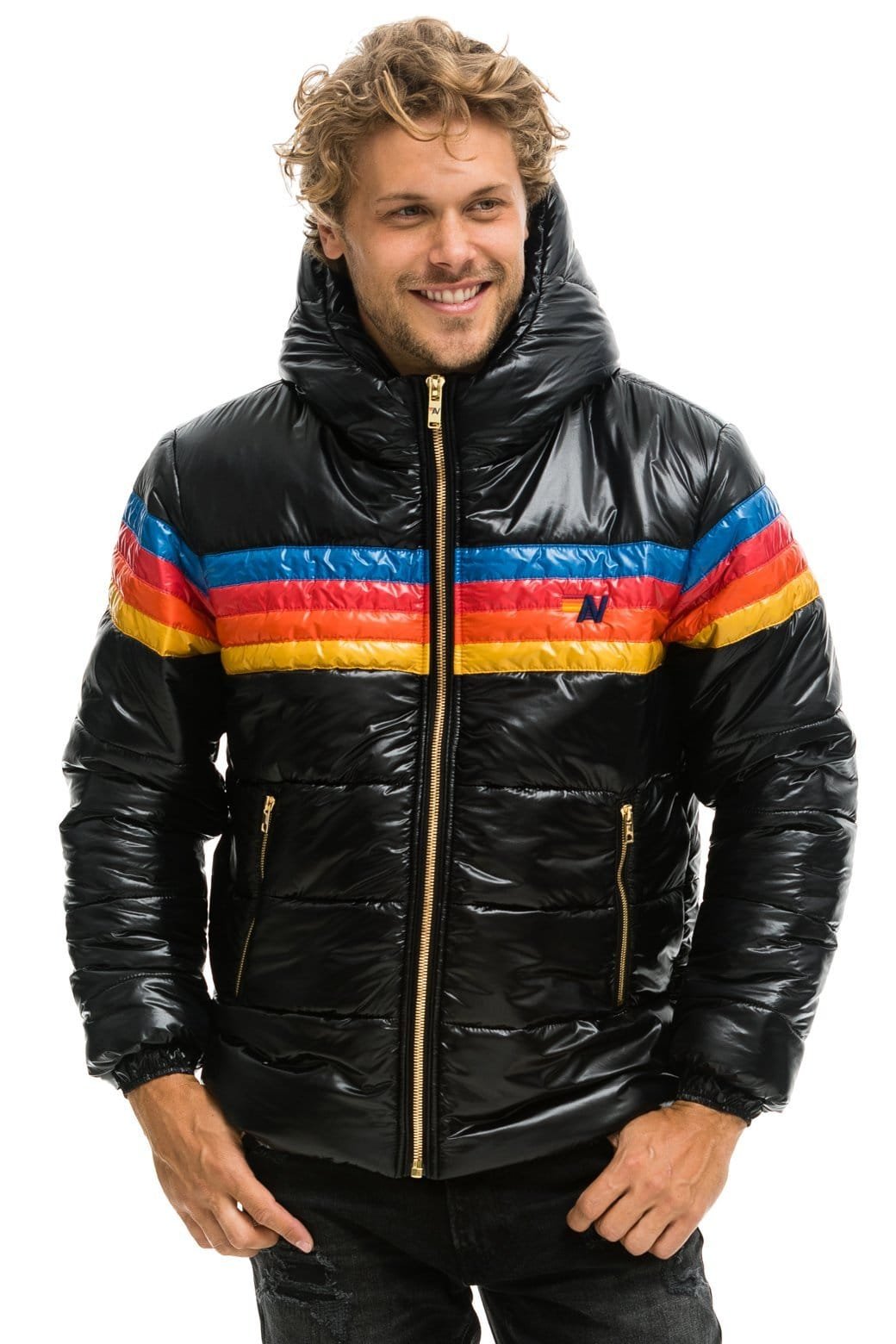 Alternative view of 4 STRIPE LUXE TREKKER JACKET - GLOSSY BLACK