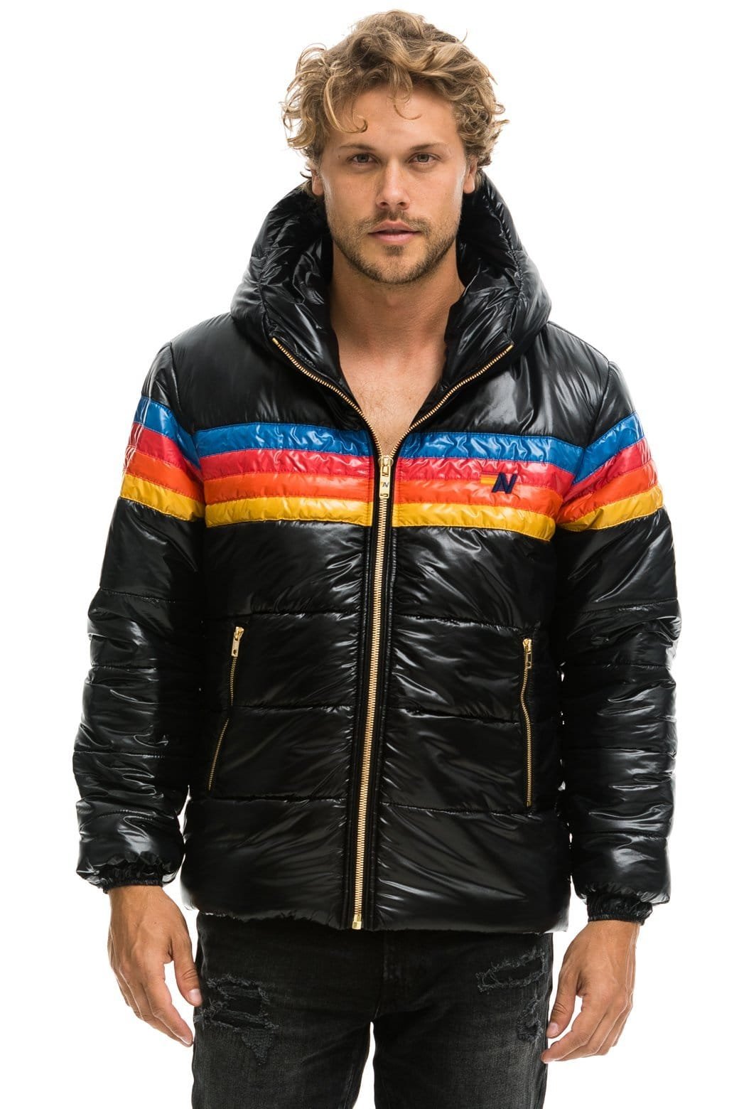 4 STRIPE LUXE TREKKER JACKET - GLOSSY BLACK - 图片 5