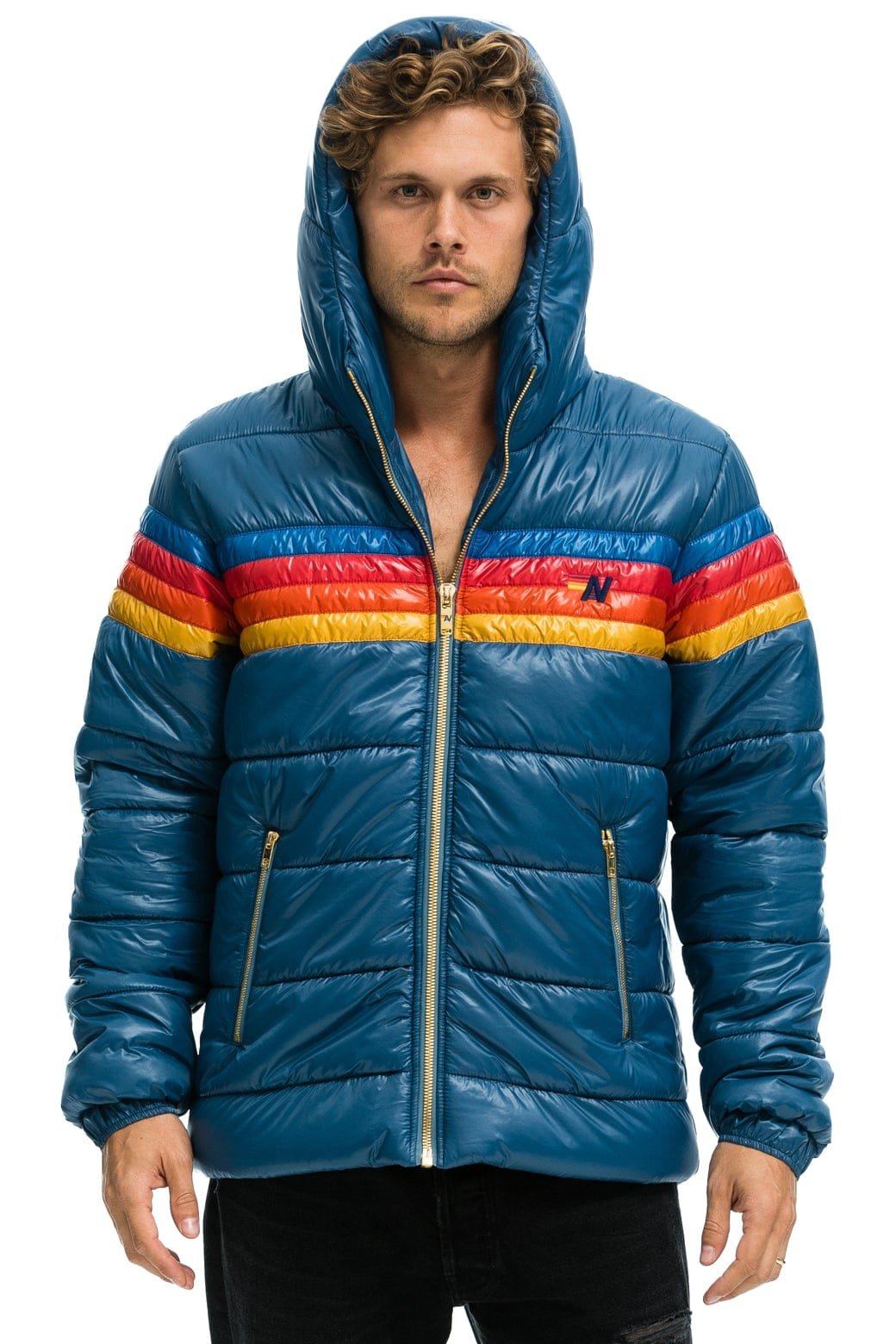 4 STRIPE LUXE TREKKER JACKET - GLOSSY DEEP BLUE - 图片 4
