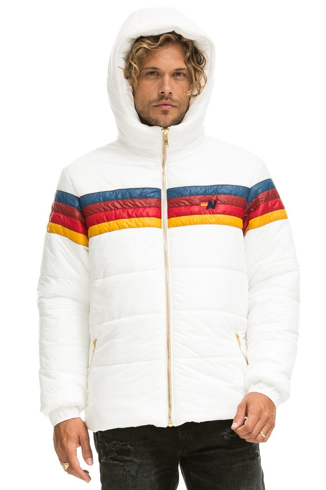 Alternative view of 4 STRIPE LUXE TREKKER JACKET - GLOSSY WHITE