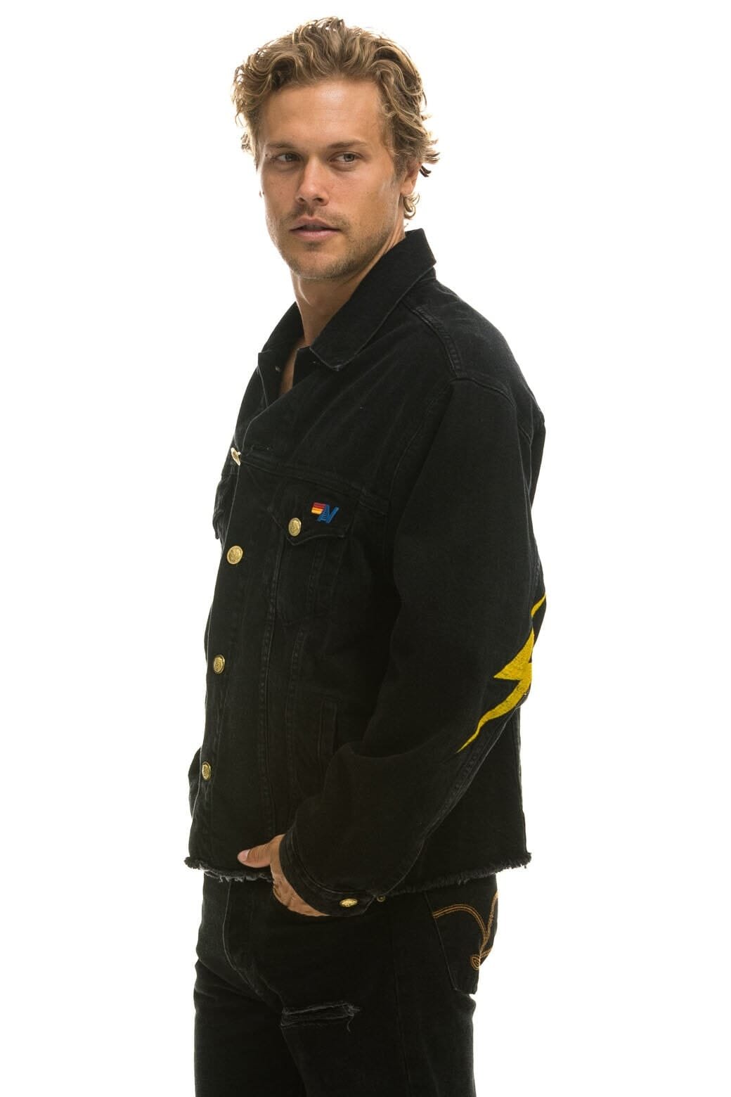 NEED FOR SPEED OVERSIZED CROP DENIM JACKET - VINTAGE BLACK - 图片 8