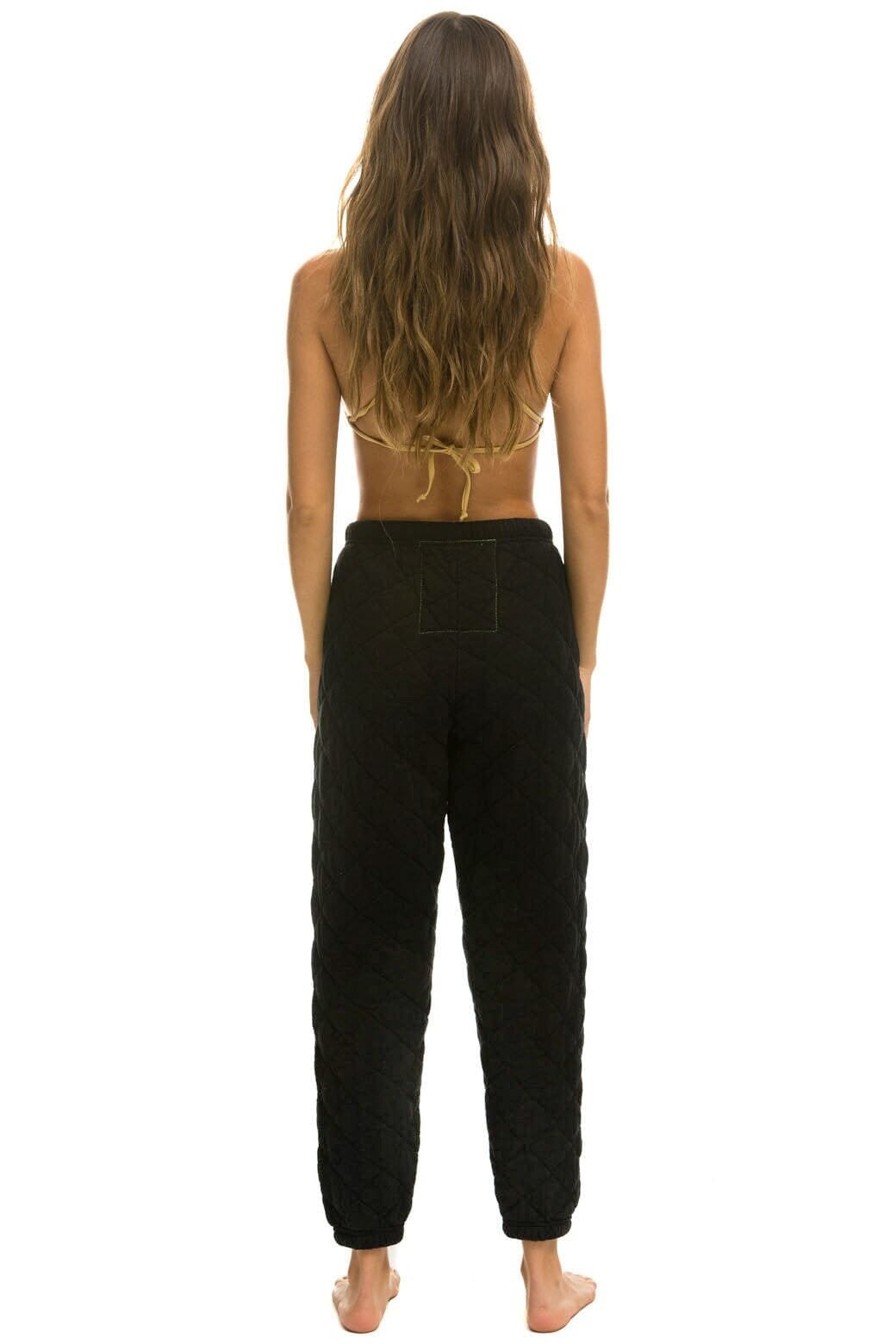 QUILTED SWEATPANTS - BLACK - 图片 3