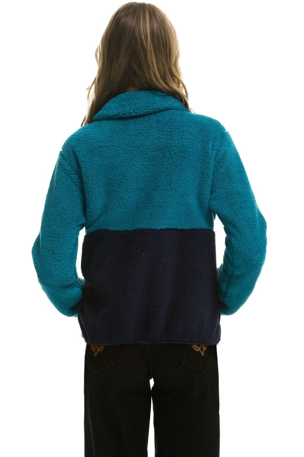 Alternative view of TEDDY APRES HALF ZIP COLOR BLOCK JACKET - CAPRI