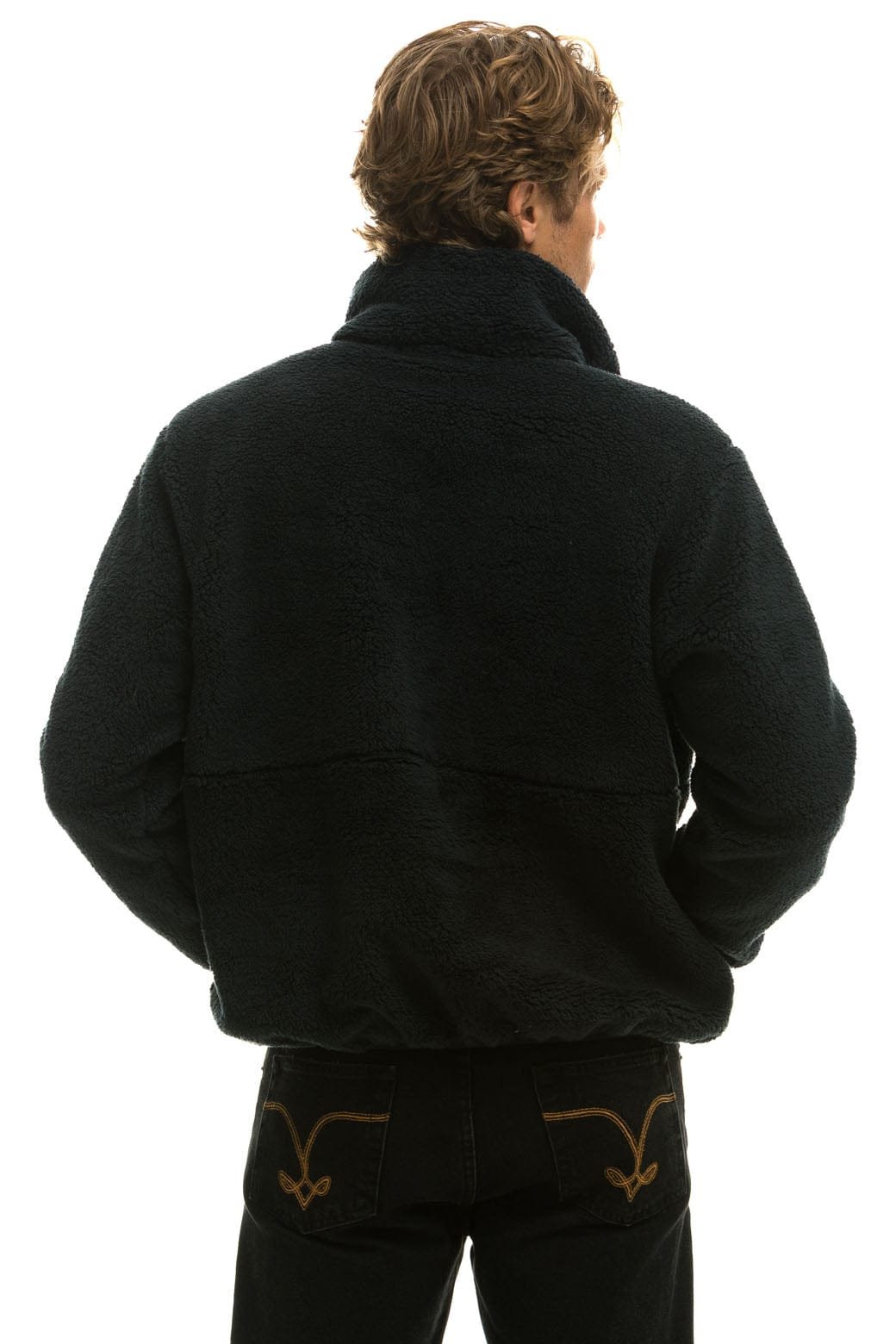 TEDDY UNISEX HALF ZIP JACKET - BLACK - 图片 8