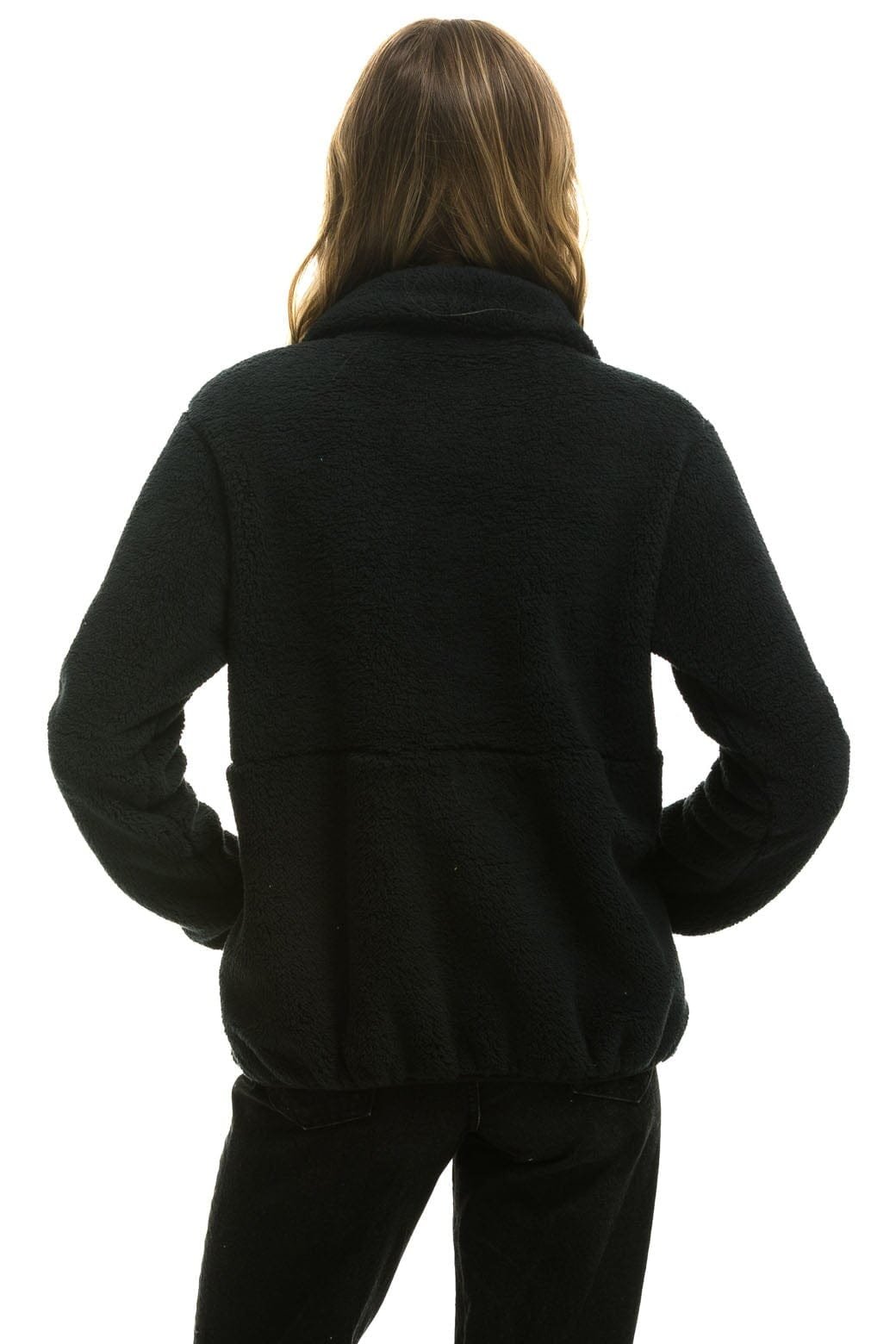 TEDDY UNISEX HALF ZIP JACKET - BLACK - 图片 7