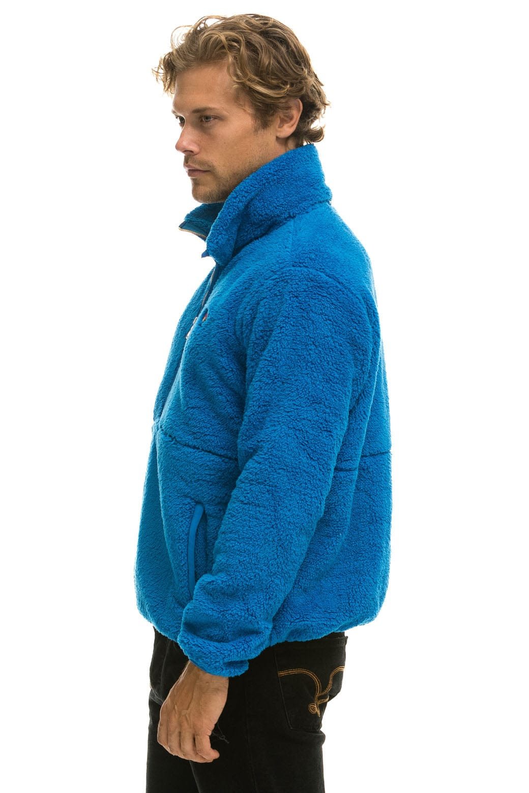TEDDY UNISEX HALF ZIP JACKET - BLUE CINA - 图片 4