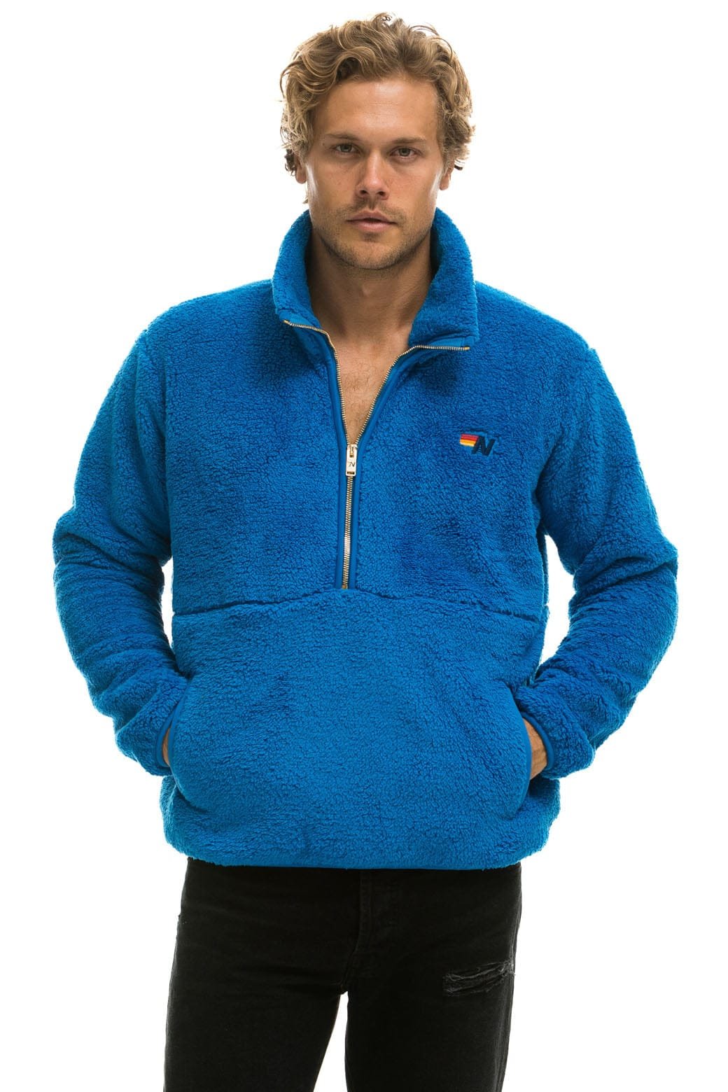 TEDDY UNISEX HALF ZIP JACKET - BLUE CINA - 图片 7