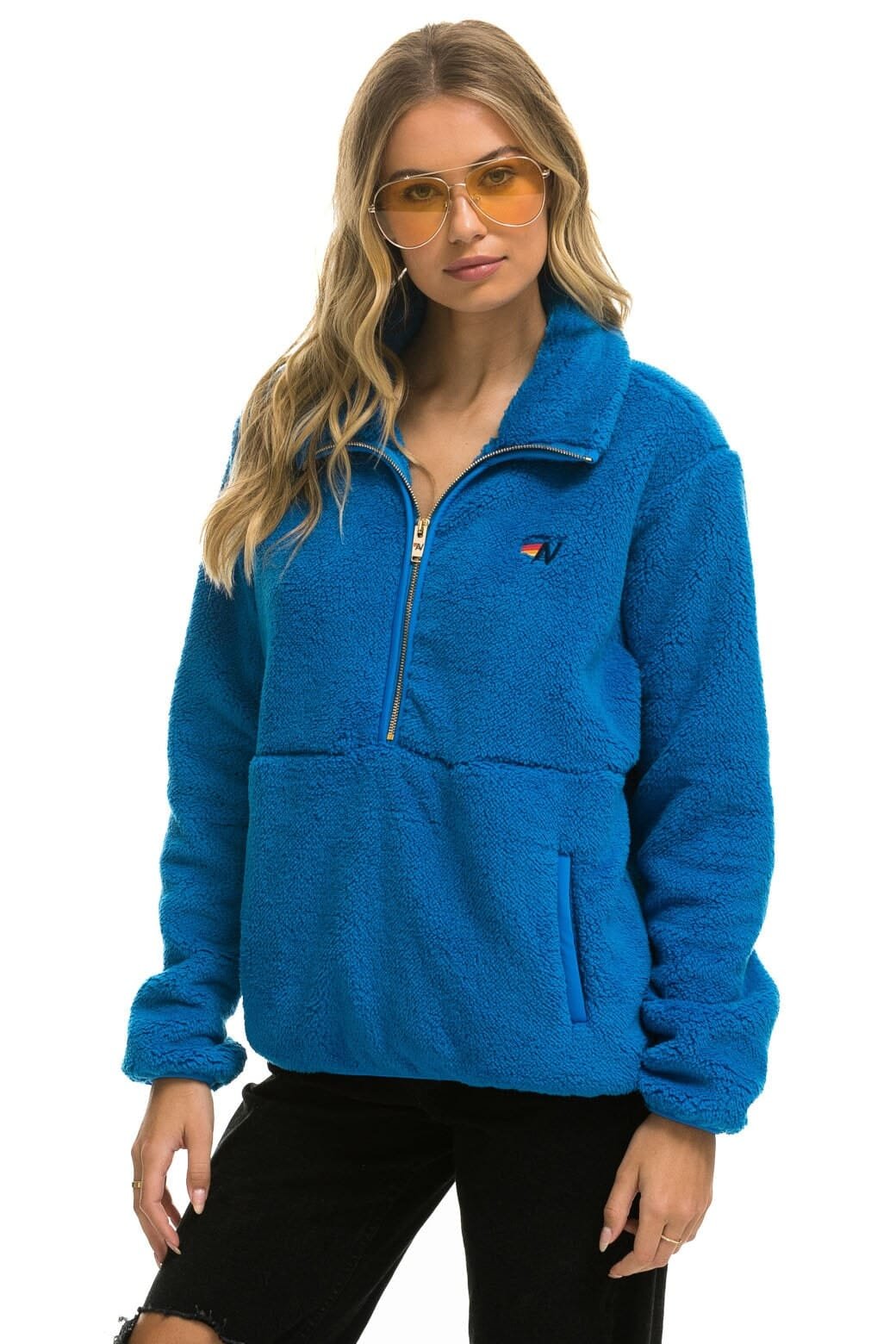 TEDDY UNISEX HALF ZIP JACKET - BLUE CINA - 图片 3