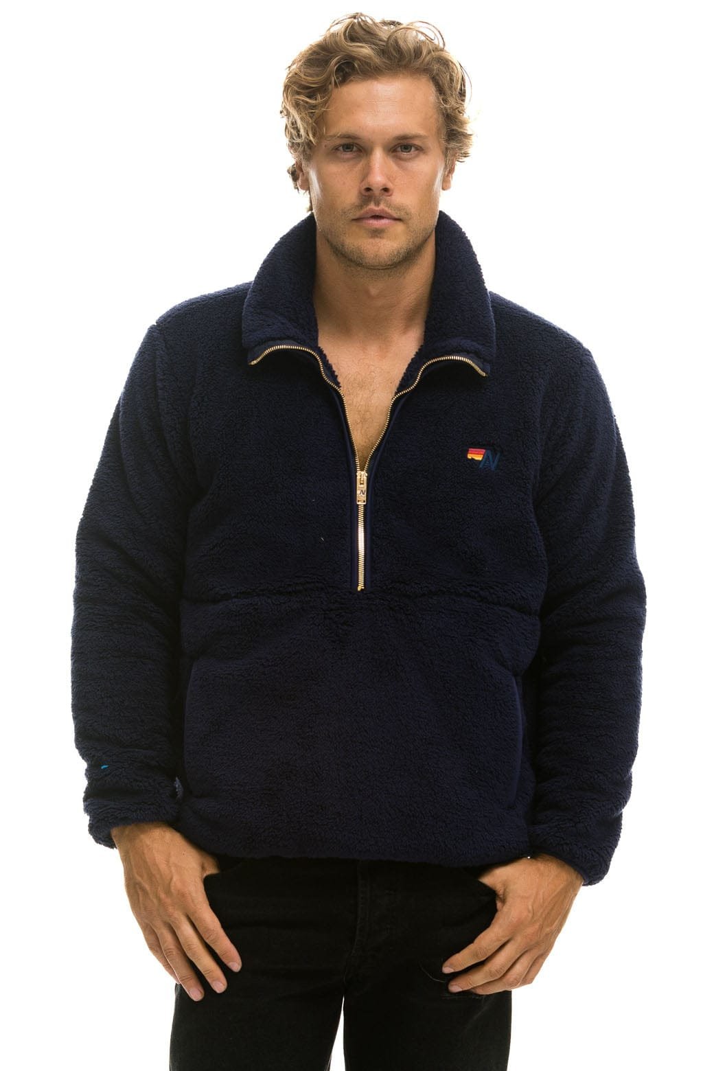 TEDDY UNISEX HALF ZIP JACKET - NAVY - 图片 10