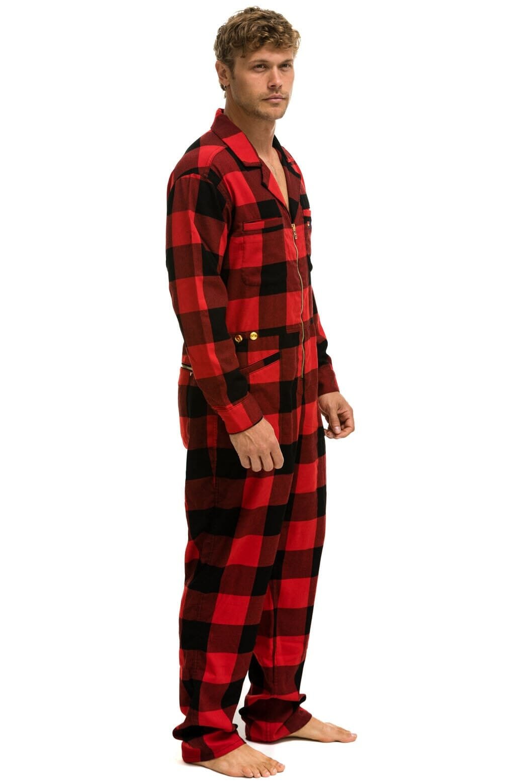 UNISEX PLAID FLIGHT SUIT - BUFFALO PLAID - 图片 6