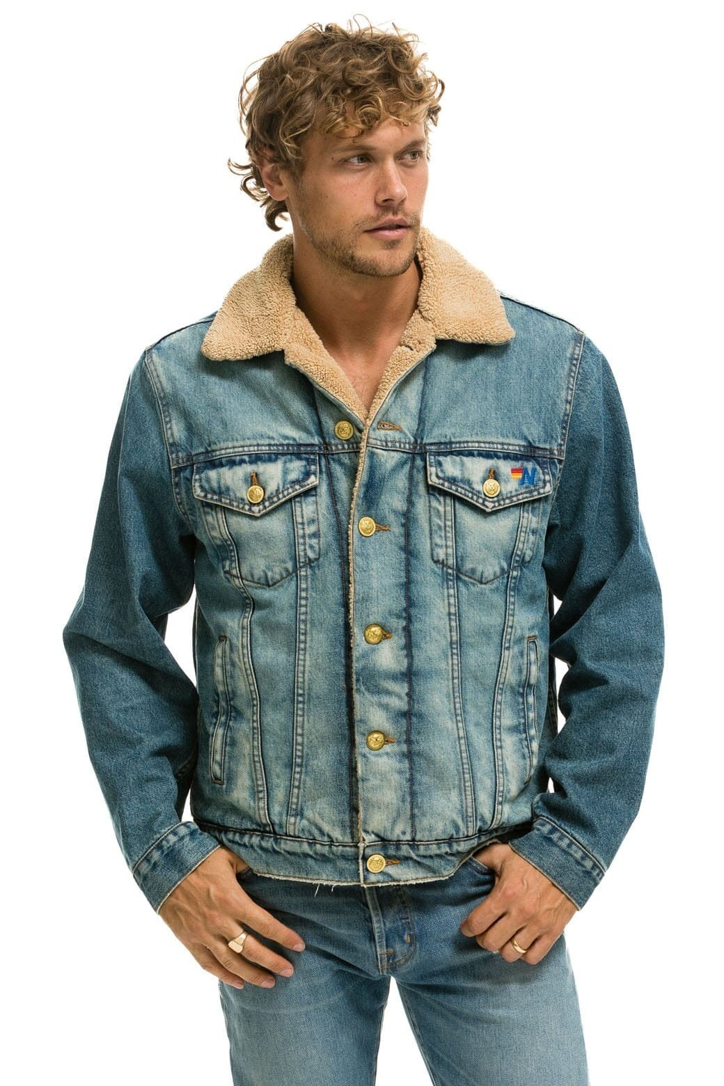 CALI LOVER RANCH SHERPA DENIM JACKET - VINTAGE - 图片 8