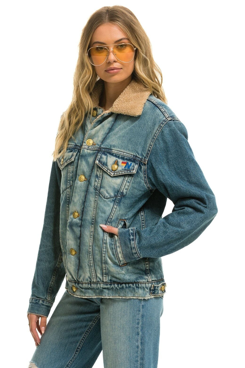 CALI LOVER RANCH SHERPA DENIM JACKET - VINTAGE - 图片 7