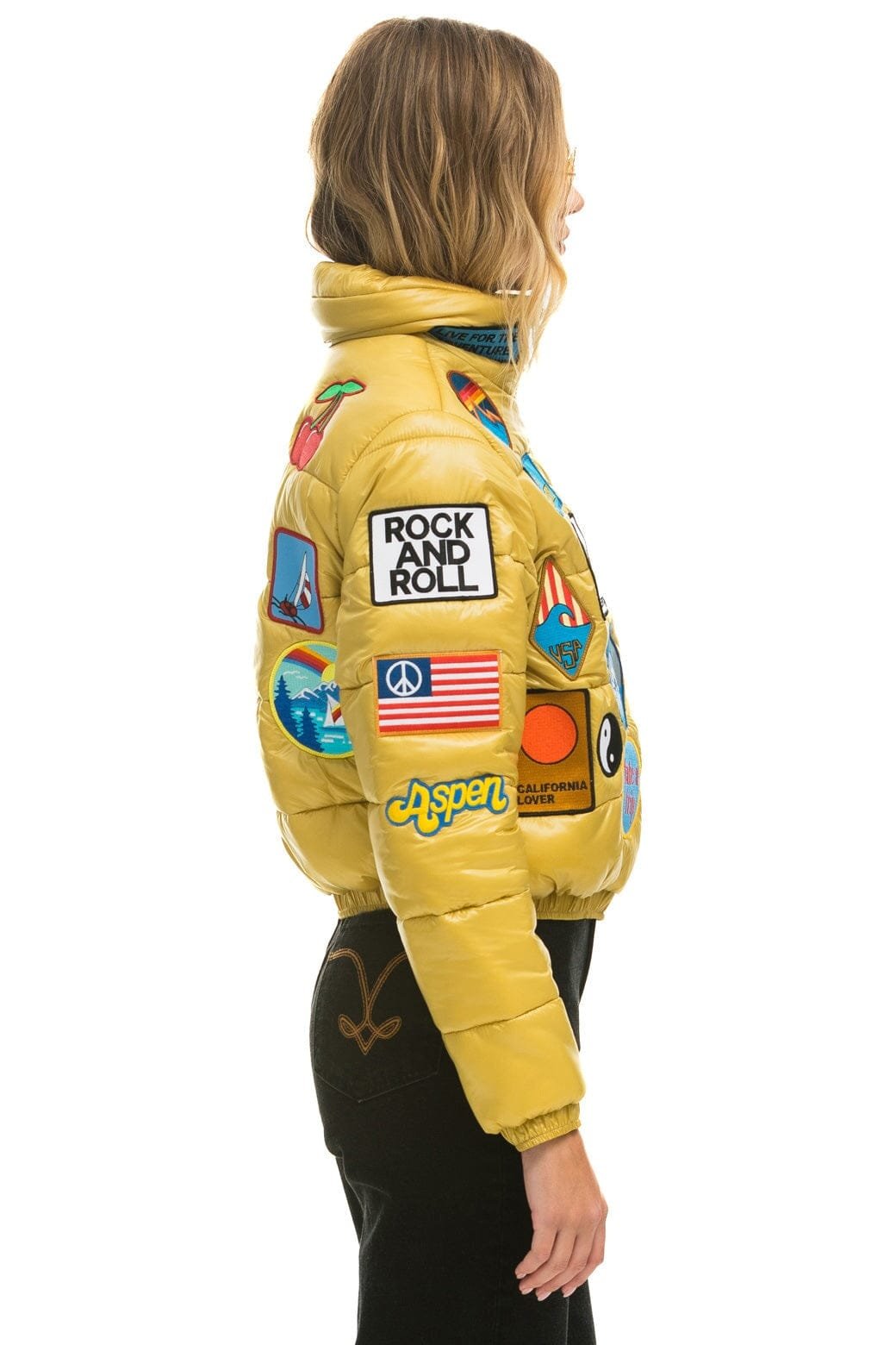 Alternative view of VINTAGE PATCH APRES PUFFER JACKET - HONEY GLOSSY