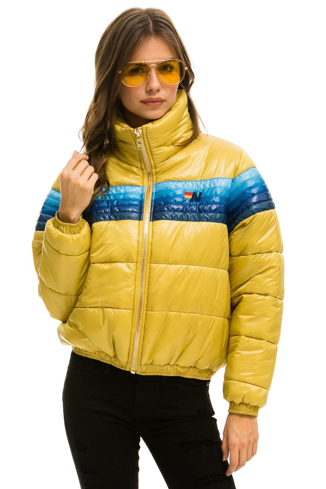 5 STRIPE APRES JACKET - GLOSSY KHAKI - Image 4