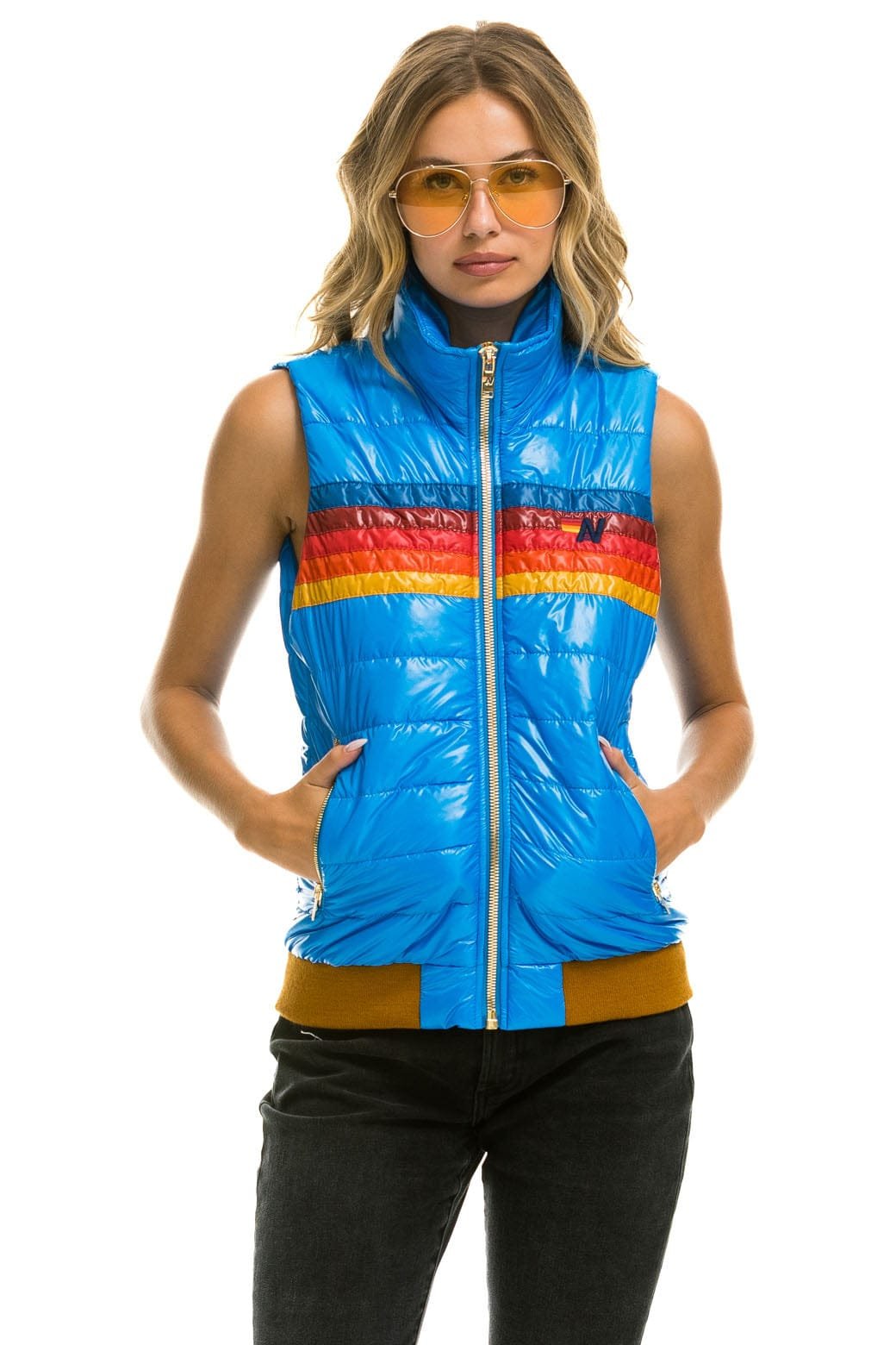 Alternative view of WOMEN'S 5 STRIPE VEST - GLOSSY BLUE CINA