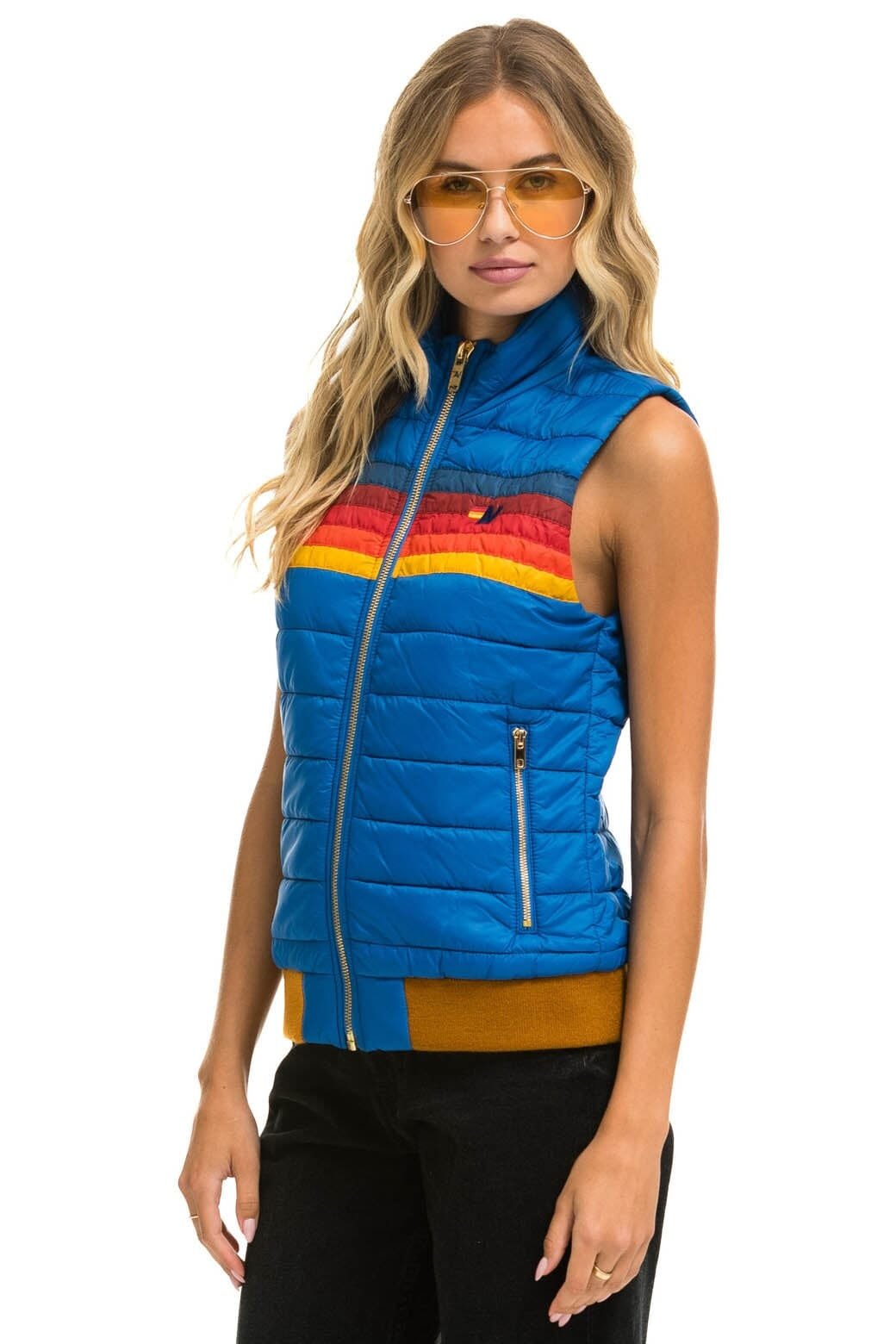 WOMEN'S 5 STRIPE VEST - SNORKEL BLUE - Image 4